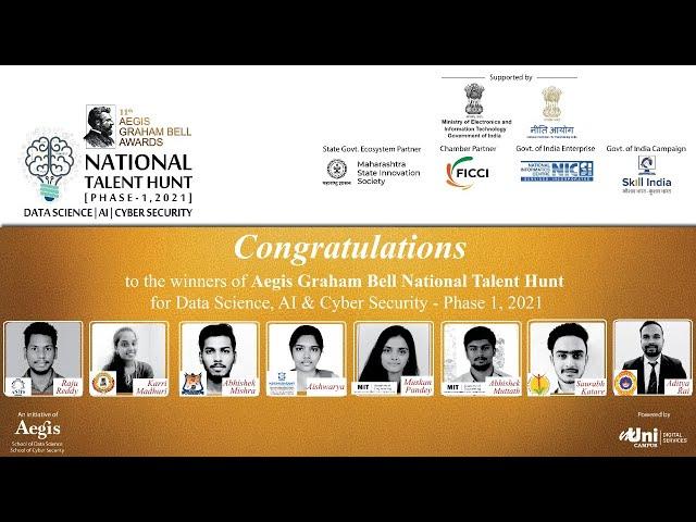 Winners of AGB National Talent Hunt 2021 Ph  1, felicitated at 11th Edition Aegis Graham Bell Awards