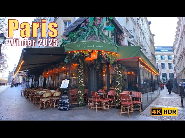 Paris France , - Winter walking tour in Paris, January 21, 2024 - Paris 4K