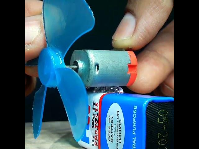 simple DC MOTOR FAN / hw battery motor science project