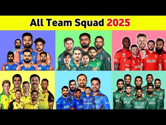 All Team Confirm Squad for Champions Trophy 2025  ||  Pro Tv