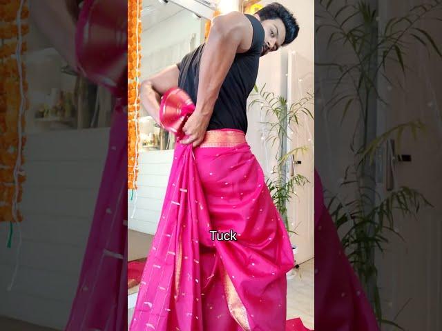 how to wear a dhoti with saree