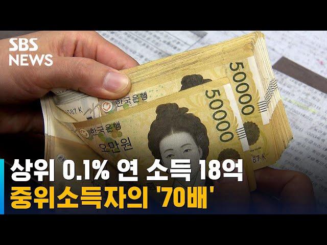 상위 0.1% 초고소득층 연 소득 18억…중위소득자의 '70배' / SBS