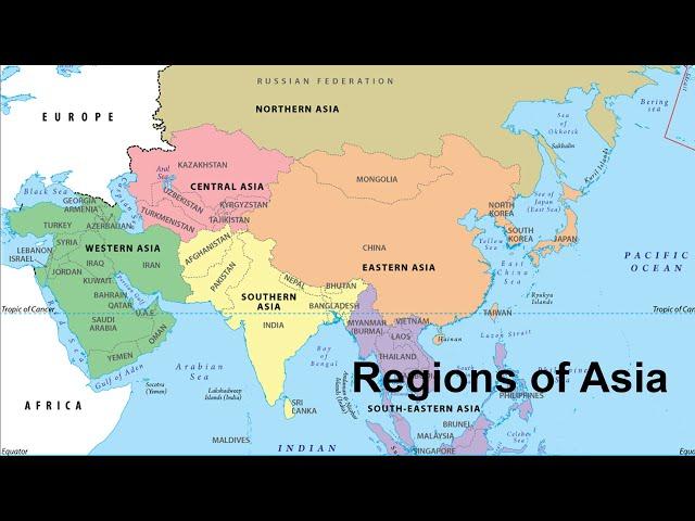 Asia | The Five major Regions of Asia