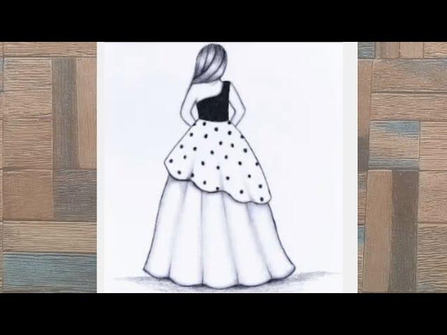 How to draw a Girl Backside Pencil sketch for beginners | Backside Girl drawing | Easy drawing