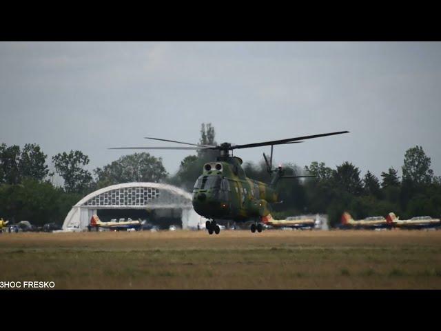 RoAF IAR 330 lands on grass | BOBAS 2023 | Close-up | Romania