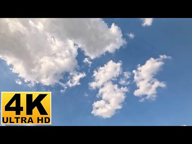 Blue Sky and Clouds Screen Saver (No sound) 2 Hours 4K UHD