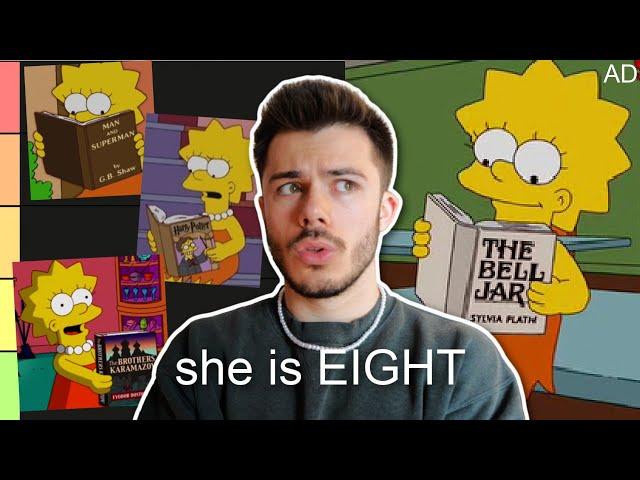 rating every book Lisa Simpson reads in The Simpsons on how inappropriate they are for an 8 year old