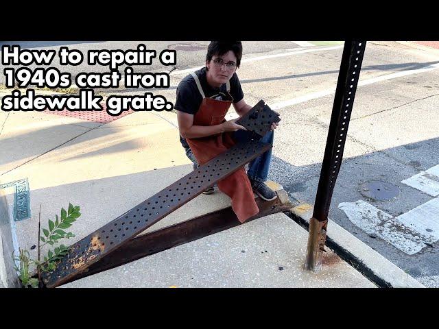 1940s Cast Iron Drainage Grate Restoration. JB Weld for the repair, Rustoleum Protective Enamel