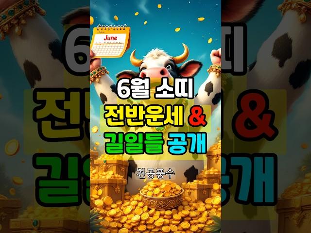 소띠는 6월에 무슨 일이? 운세 터지는 길일만 콕 집어드립니다