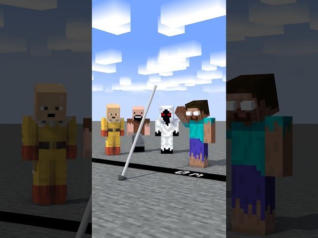 HELP Herobrine Throw SPEAR VS Entity VS Noch VS Saitama #minecraft #shorts #herobrine