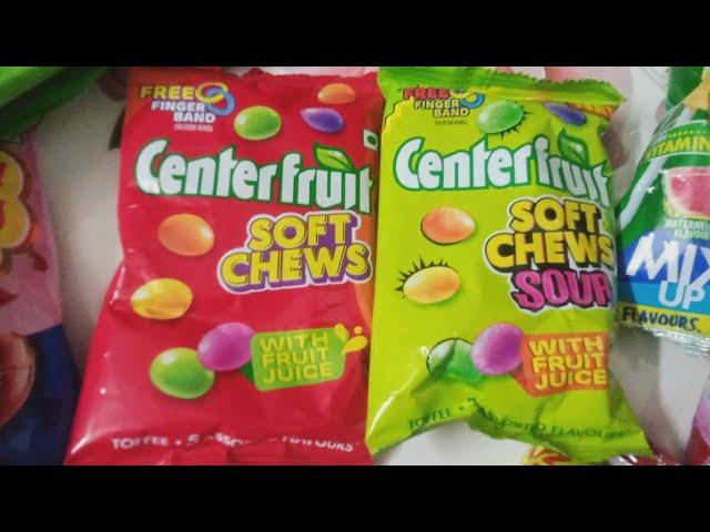 Center Fruit Soft Chews With Fruit Free Finger Ring #asmr #candies #softchews