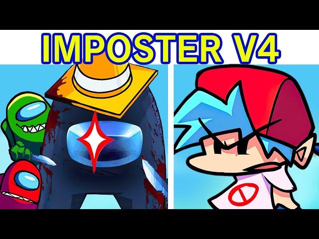 Friday Night Funkin' VS Impostor V4 FULL WEEK + Cutscenes (FNF Mod/Danger/Black) (Among Us Secret)