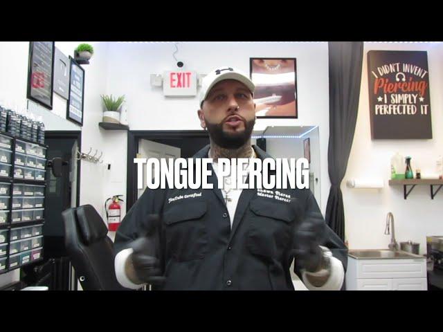 Tongue piercing INSTRUCTIONAL how to pierce properly