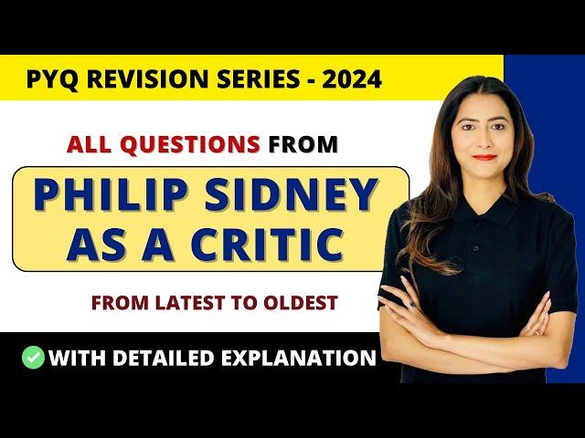 All Important Questions Of Philip Sidney - Video 1 | Literary Criticism | Sunaina Jethani