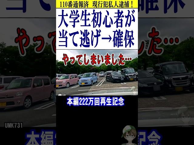 初心者マークが当て逃げ！捕獲110番通報現行犯逮捕