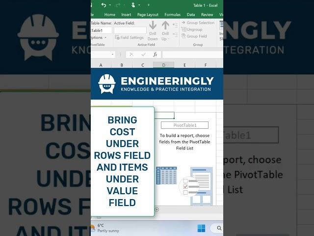 Grouping Pivot Tables in Excel #engineeringly #shorts #excel #explore