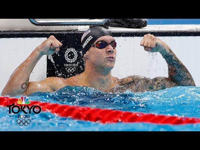 Caeleb Dressel EXPLODES for third Tokyo gold, Olympic record in 50m freestyle | NBC Sports