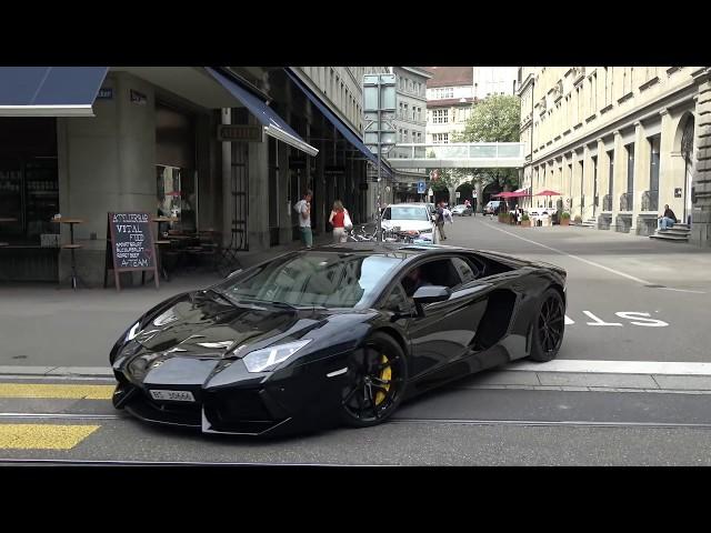 Loud Lamborghini Aventador LP700-4 w/ Capristo exhaust in Zurich. (Brutal sound!)