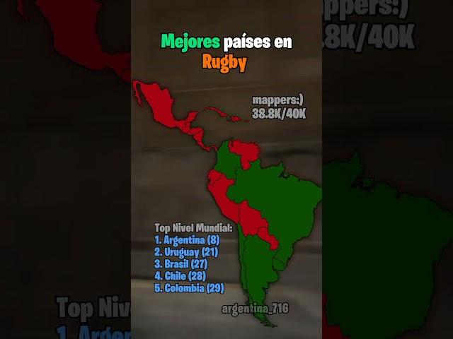 Mejores países en Rugby#colombia#geografia #argentina#brasil#chile#youtubeshorts #geografia#latam