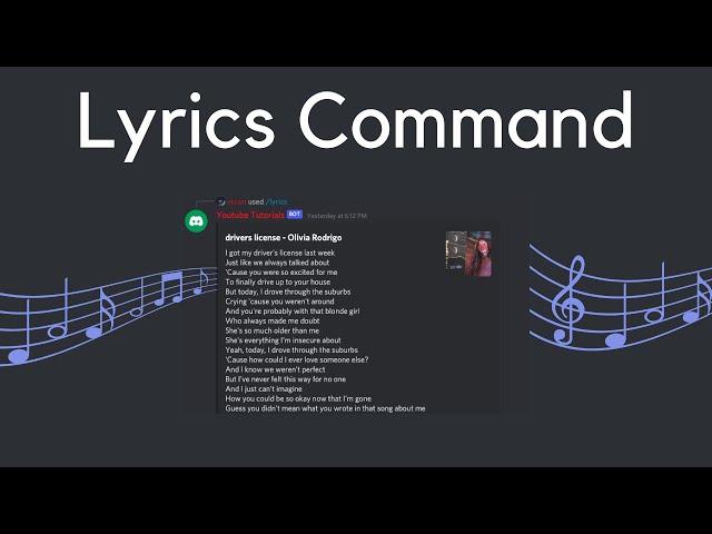 Song Lyrics Command | DiscordJS V13 Tutorials