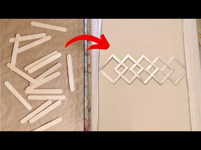 DIY POPSICLE STICKS WALL DECOR | DIY SUMMER CRAFTS | ROOM/HOME UP-CYCLED DOLLARTREE DECOR IDEAS 2022