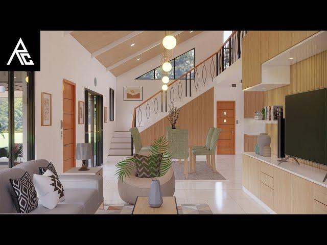 Cozy 4-Bedroom Loft-Type Small House Design Idea (8x12 Meters Only)