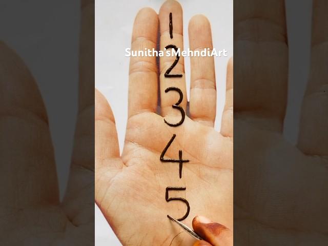 Very Easy Simple Beautiful Numbers Mehndi Design|| #mehndi #easymehndi #youtubeshorts #shorts