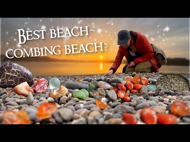 Is This the Best Beachcombing Beach in England? Beach Combing at Sunset - Gemstones & Sea Glass