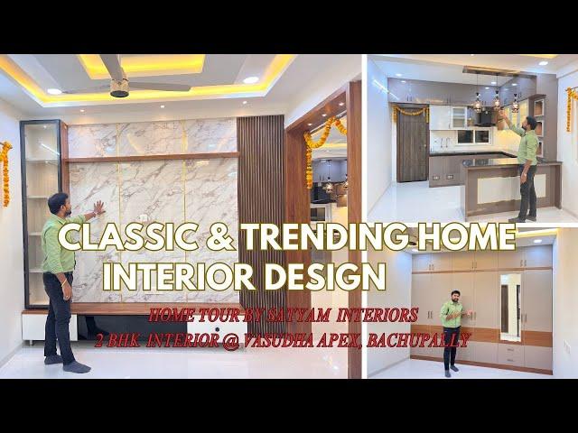 Elegant & Modern  2BHK Home interior design Home tour by Satyam interiors, Modular kitchen, Wardrobe