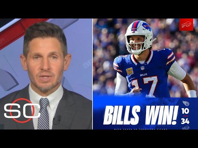 ESPN reacts to Buffalo Bills DESTROY Tennessee Titans 34-10 in Week 7; Josh Allen 323 YDS, 2 TDs