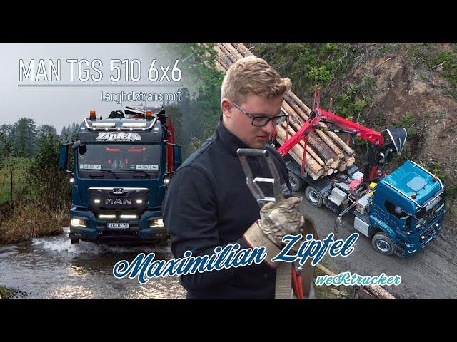 Max und sein MAN TGS 510 6x6 mit Langholz durch den Wald!