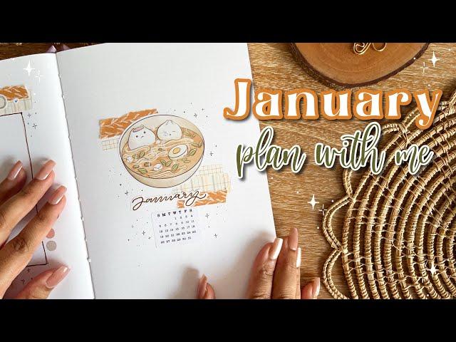 January 2025 bullet journal setup | soup noodle theme 