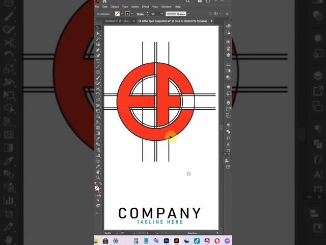 EF letter Logo Design in Adobe Illustrator Tutorial - The Logo Design Process From Start To Finish