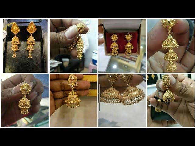 Latest Gold Jhumka Earrings Designs With Weight And Price #kaushalyapandey