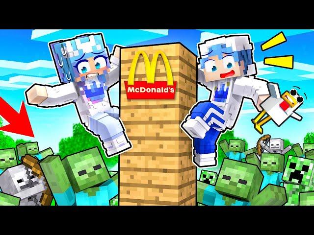 HOW TO SURVIVE MINECRAFT AS A NOOB! Minecraft Survival Mode In MCDONALDS!  (Part 1)