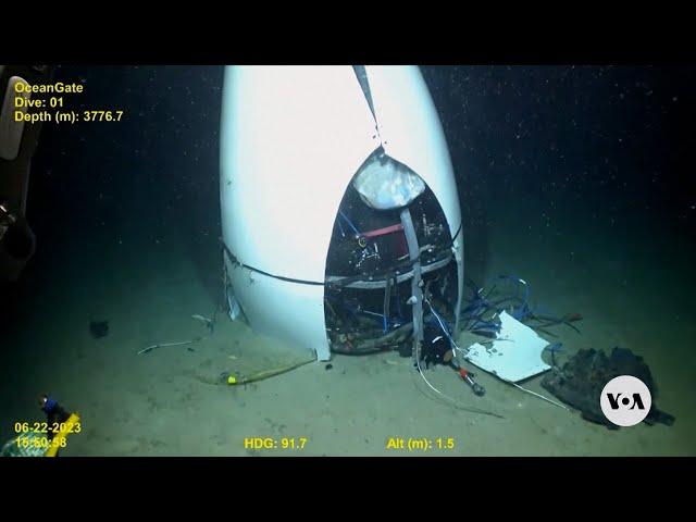 Coast Guard marine investigators release underwater footage of the Titan submersible wreckage