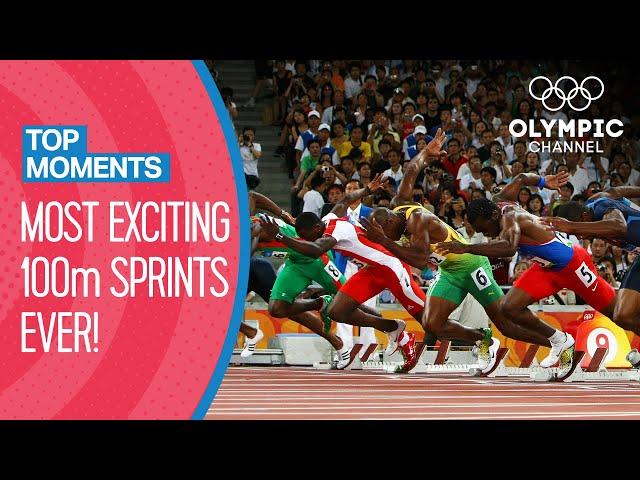 The most exciting 100m races in Olympic history! | Top Moments