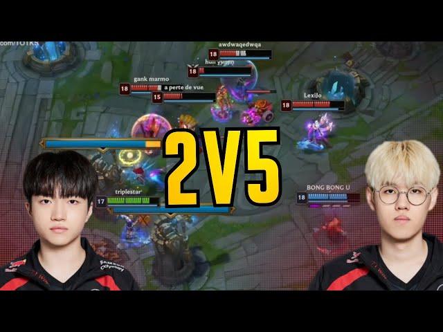 T1 Oner & T1 Keria Save the Game 2v5! - KR Pros in EUW SoloQ Best ofHighlights