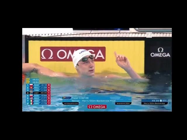 THOMAS CECCON  WSC Shanghai 2024 100 backstroke  final 50.03