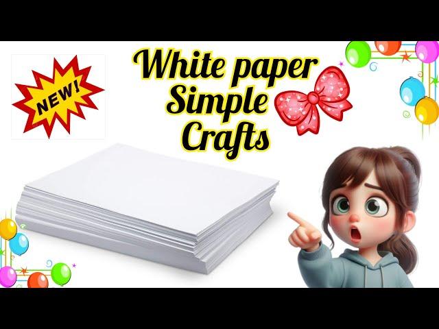 beautiful white paper craft / back to school crafts  easy crafts / paper crafts / without glue craft