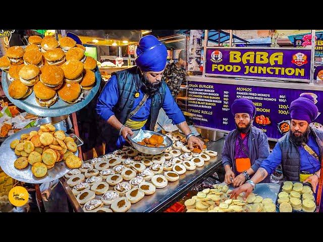 Two Sardar Ji Selling Cheapest Shahi Maharaja Burger Making Rs. 13/- Only l Yamuna Nagar Street Food