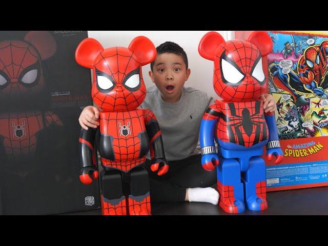 Spider Man Upgraded Suit and Ben Reilly Bearbrick 1000 Calvin CKN