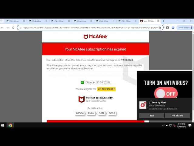 Securepcshields.live online scam removal video.