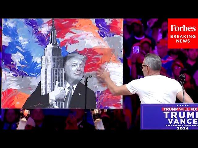 BREAKING: Artist Scott LoBaido Creates Trump Painting In Real Time At Madison Square Garden Rally