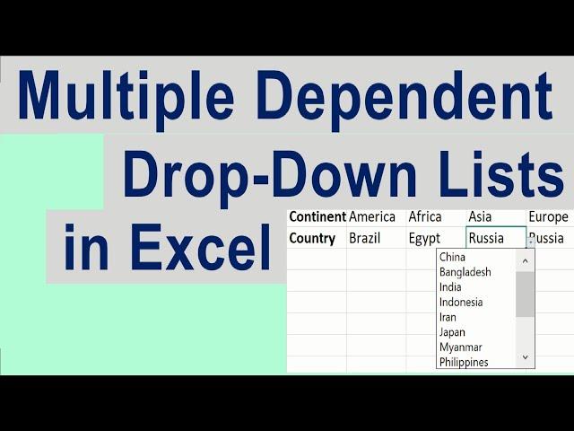 Dynamic Dependent Dropdown list in Excel