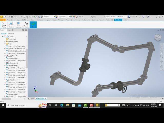 Pipeline Modeling in inventor 2023