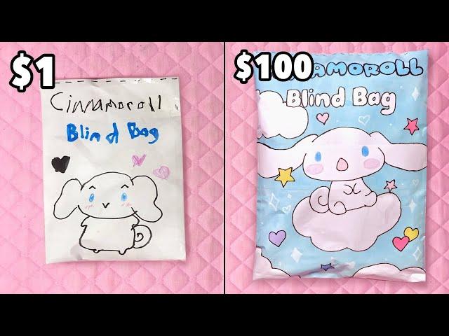 $1 VS $100 BLIND BAG! 🩵 cinnamoroll edition | ASMR | tutorial | applefrog