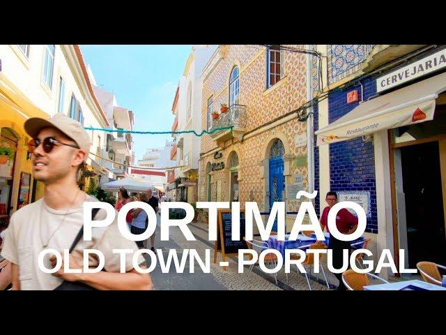 [4K] Portimão, Algarve Portugal - Town and Seafront Walking Tour with Natural Sounds (ASMR)