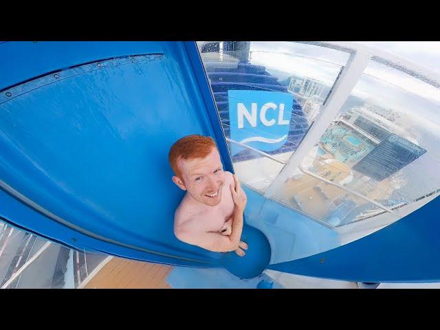 Norwegian Encore Cruise Ship - INSANE Looping Slide + Tube Slide - POV/Onride - 4K - Wide Angle