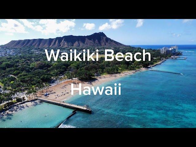 Waikiki Beach and Diamond Head Volcano, Oahu, Hawaii - High Quality Drone Video - DJI Mini 2